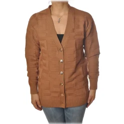 Elisabetta Franchi - Cardigan with Jewel Buttons - Mou - Pullover - Made in Italy - Luxury Exclusive Collection - Avvenice