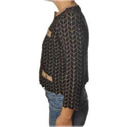 Elisabetta Franchi - Chanel Sweater - Black Brown - Sweater - Made in Italy - Luxury Exclusive Collection - Avvenice