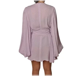 Elisabetta Franchi - Crewneck Dress in Polka Dot Fantasy - Dark Orange - Dress - Made in Italy - Luxury Exclusive Collection - Avvenice