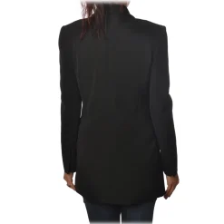 Elisabetta Franchi - Double-Breasted Model with Long Sleeve - Black - Jacket - Made in Italy - Luxury Exclusive Collection - Avvenice
