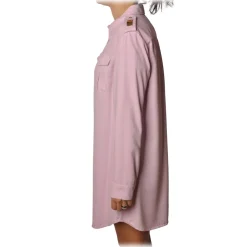 Elisabetta Franchi - Dress in Jeans with Buttons - Lillac - Dress - Made in Italy - Luxury Exclusive Collection - Avvenice