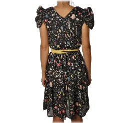 Elisabetta Franchi - Dress in Multicolor Pattern - Black - Dress - Made in Italy - Luxury Exclusive Collection - Avvenice