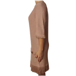 Elisabetta Franchi - Dress in Laminated Thread - Antique Pink - Dress - Made in Italy - Luxury Exclusive Collection - Avvenice