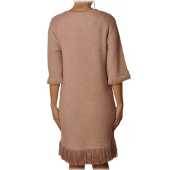 Elisabetta Franchi - Dress in Laminated Thread - Antique Pink - Dress - Made in Italy - Luxury Exclusive Collection - Avvenice