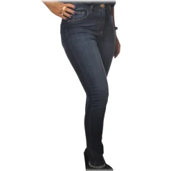 Elisabetta Franchi - Five Pockets High Waist Slim Trousers - Denim - Trousers - Made in Italy - Luxury Exclusive Collection - Avvenice