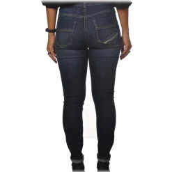 Elisabetta Franchi - Five Pockets High Waist Slim Trousers - Denim - Trousers - Made in Italy - Luxury Exclusive Collection - Avvenice