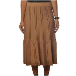 Elisabetta Franchi - High Skirt Elastic Waistband - Mou Black - Skirt - Made in Italy - Luxury Exclusive Collection - Avvenice