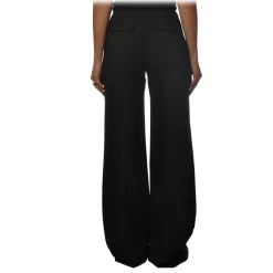 Elisabetta Franchi - High Waisted Wide Leg Trousers - Black - Trousers - Made in Italy - Luxury Exclusive Collection - Avvenice