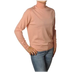 Elisabetta Franchi - High Neck Pullover - Antique Pink - Sweater - Made in Italy - Luxury Exclusive Collection - Avvenice