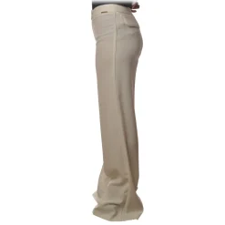 Elisabetta Franchi - High Waisted Wide Leg Trousers - White - Trousers - Made in Italy - Luxury Exclusive Collection - Avvenice