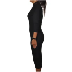 Elisabetta Franchi - High-Neck Sheath Dress - Black - Dress - Made in Italy - Luxury Exclusive Collection - Avvenice