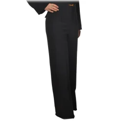Elisabetta Franchi - High-Waisted Model with Zip - Black - Trousers - Made in Italy - Luxury Exclusive Collection - Avvenice