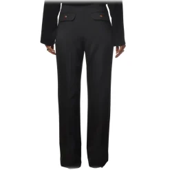 Elisabetta Franchi - High-Waisted Model with Zip - Black - Trousers - Made in Italy - Luxury Exclusive Collection - Avvenice