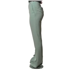 Elisabetta Franchi - High-Waisted Flare Trousers - Aquamarine - Trousers - Made in Italy - Luxury Exclusive Collection - Avvenice