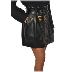 Elisabetta Franchi - High-Waisted Skirt with Zip - Black - Skirt - Made in Italy - Luxury Exclusive Collection - Avvenice
