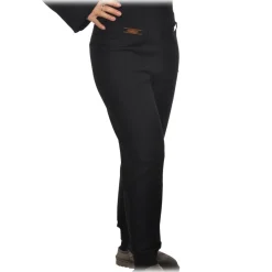 Elisabetta Franchi - High-Waisted Model - Black - Trousers - Made in Italy - Luxury Exclusive Collection - Avvenice