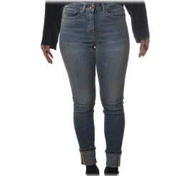 Elisabetta Franchi - High-Waisted Slim Jeans - Denim - Trousers - Made in Italy - Luxury Exclusive Collection - Avvenice