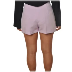 Elisabetta Franchi - High-Waist Shorts with Buttons - Lillac - Trousers - Made in Italy - Luxury Exclusive Collection - Avvenice