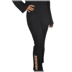 Elisabetta Franchi - High-Waisted Model Without Pockets - Black - Trousers - Made in Italy - Luxury Exclusive Collection - Avvenice