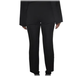 Elisabetta Franchi - High-Waisted Model Without Pockets - Black - Trousers - Made in Italy - Luxury Exclusive Collection - Avvenice