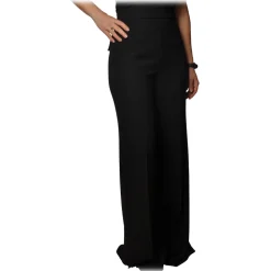 Elisabetta Franchi - High-Waist Wide Leg Trousers - Black - Trousers - Made in Italy - Luxury Exclusive Collection - Avvenice