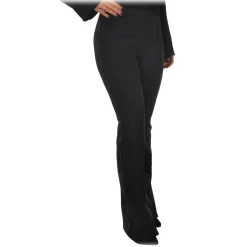 Elisabetta Franchi - High-Waisted Model with Logo - Black - Trousers - Made in Italy - Luxury Exclusive Collection - Avvenice