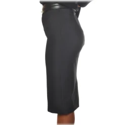 Elisabetta Franchi - High-Waisted Sheath Skirt - Black - Skirt - Made in Italy - Luxury Exclusive Collection - Avvenice