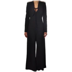 Elisabetta Franchi - Jacket with Pearls on the Shoulder - Black - Jacket - Made in Italy - Luxury Exclusive Collection - Avvenice