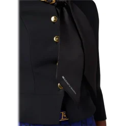 Elisabetta Franchi - Jacket with Chain Detail and Foulard - Black - Jacket - Made in Italy - Luxury Exclusive Collection - Avvenice