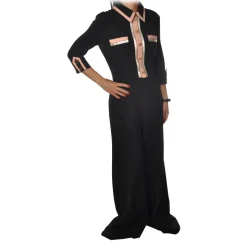 Elisabetta Franchi - Jumpsuit Palazzo Model - Black/Pink - Dress - Made in Italy - Luxury Exclusive Collection - Avvenice