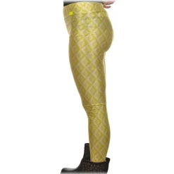 Elisabetta Franchi - Leggings with Logato Pattern - White/Yellow - Trousers - Made in Italy - Luxury Exclusive Collection - Avvenice