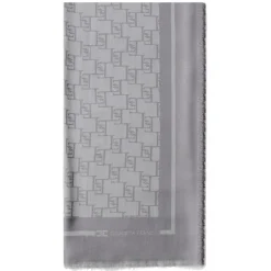Elisabetta Franchi - Logo Patterned Square Scarf - Grey - Scarf - Made in Italy - Luxury Exclusive Collection - Avvenice
