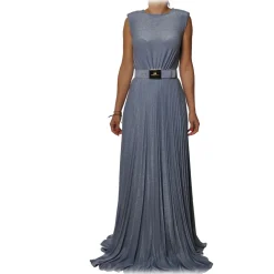 Elisabetta Franchi - Long Dress in Jersey Fabric - Blue - Dress - Made in Italy - Luxury Exclusive Collection - Avvenice