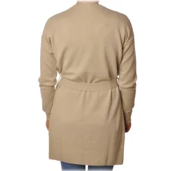 Elisabetta Franchi - Long Cardigan with Belt - Beige - Pullover - Made in Italy - Luxury Exclusive Collection - Avvenice