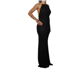 Elisabetta Franchi - Long Dress with Chain - Black - Dress - Made in Italy - Luxury Exclusive Collection - Avvenice