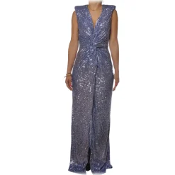 Elisabetta Franchi - Long Dress in Paillettes - Purple - Dress - Made in Italy - Luxury Exclusive Collection - Avvenice