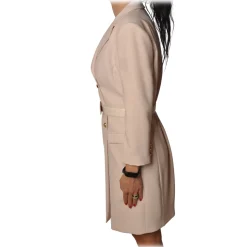 Elisabetta Franchi - Mini Dress Frock Coat Model - Lime - Dress - Made in Italy - Luxury Exclusive Collection - Avvenice