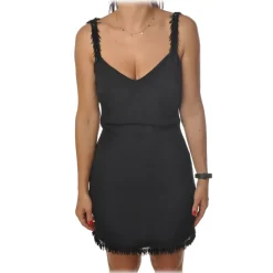 Elisabetta Franchi - Mini Dress with Strass - Black - Dress - Made in Italy - Luxury Exclusive Collection - Avvenice