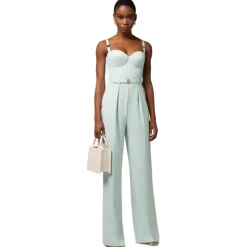 Elisabetta Franchi - One-Piece Jumpsuit with Bustier Top - Aqua Green - Dress - Made in Italy - Luxury Exclusive Collection - Avvenice