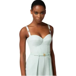 Elisabetta Franchi - One-Piece Jumpsuit with Bustier Top - Aqua Green - Dress - Made in Italy - Luxury Exclusive Collection - Avvenice