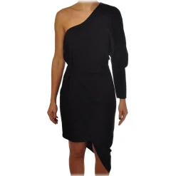 Elisabetta Franchi - One-Shoulder Sheath Dress - Black - Dress - Made in Italy - Luxury Exclusive Collection - Avvenice