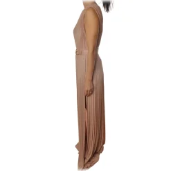 Elisabetta Franchi - One-Shoulder Dress in Jersey - Bronze - Dress - Made in Italy - Luxury Exclusive Collection - Avvenice