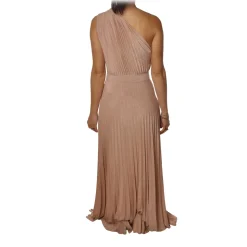 Elisabetta Franchi - One-Shoulder Dress in Jersey - Bronze - Dress - Made in Italy - Luxury Exclusive Collection - Avvenice