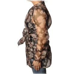 Elisabetta Franchi - Organza Shirt - Black/Pink - Shirt - Made in Italy - Luxury Exclusive Collection - Avvenice