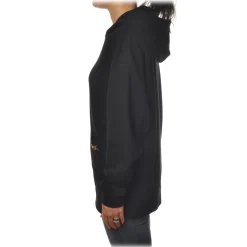 Elisabetta Franchi - Oversized Sweatshirt with Metal Buckles - Black - Sweatshirt - Made in Italy - Luxury Exclusive Collection - Avvenice