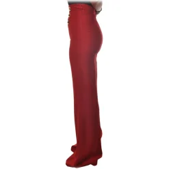 Elisabetta Franchi - Pants with Stud Detail - Bordeaux - Trousers - Made in Italy - Luxury Exclusive Collection - Avvenice