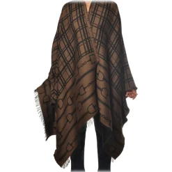 Elisabetta Franchi - Pattern Cape - Black/Brown - Scarf - Made in Italy - Luxury Exclusive Collection - Avvenice