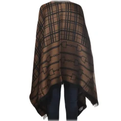 Elisabetta Franchi - Pattern Cape - Black/Brown - Scarf - Made in Italy - Luxury Exclusive Collection - Avvenice