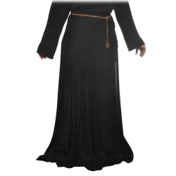 Elisabetta Franchi - Pleated Lurex Fabric Skirt - Black - Skirt - Made in Italy - Luxury Exclusive Collection - Avvenice