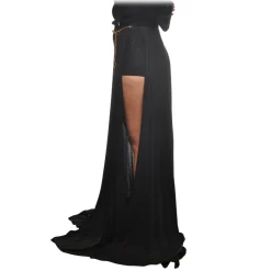 Elisabetta Franchi - Pleated Lurex Fabric Skirt - Black - Skirt - Made in Italy - Luxury Exclusive Collection - Avvenice